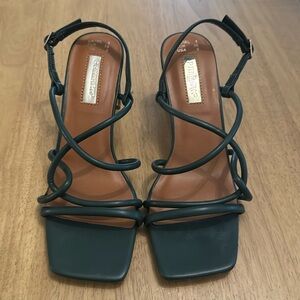 Never worn Primark green strappy heels